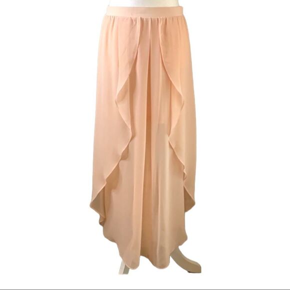 Forever 21 light pink layered sheer skirt size small maxi length with mini skirt - Picture 1 of 12